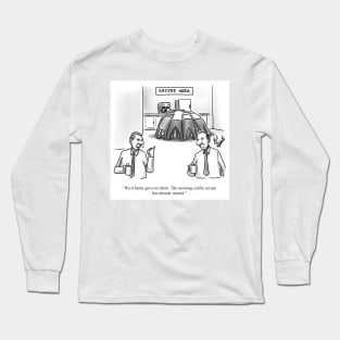 Classic Office Coffee Scrum Cartoon Long Sleeve T-Shirt